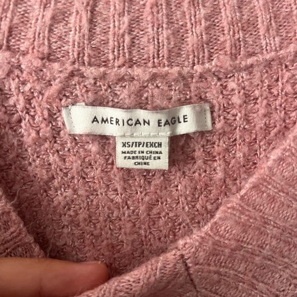 American Eagle Cozy Pink V-Neck Sweater Size XS - Picture 3 of 5